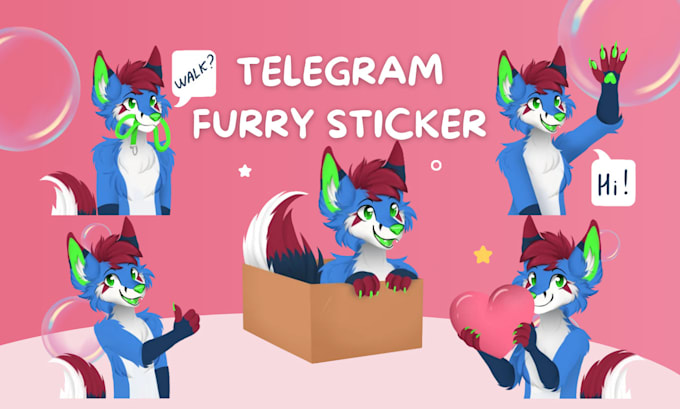 Gig Preview - Draw furry stickers furry telegram stickers and discord sticker