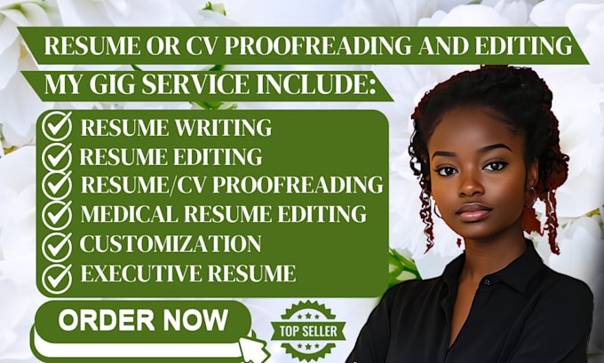 Gig Preview - Proofread resume edit cover letter or CV graduate school medical resume editing