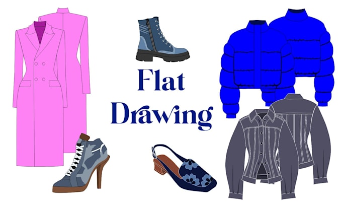 Gig Preview - Draw flat drawing, cad, for your clothes and shoes