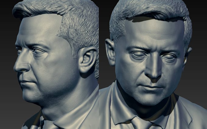 Gig Preview - Do 3d head sculpt custom portrait model realistic character face creature stl