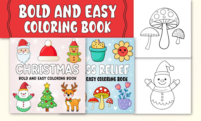 Gig Preview - Create bold and easy coloring books for kids and adults on amazon KDP