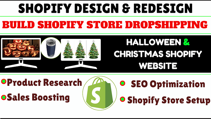 Gig Preview - Build shopify website design dropshipping store ecommerce website development