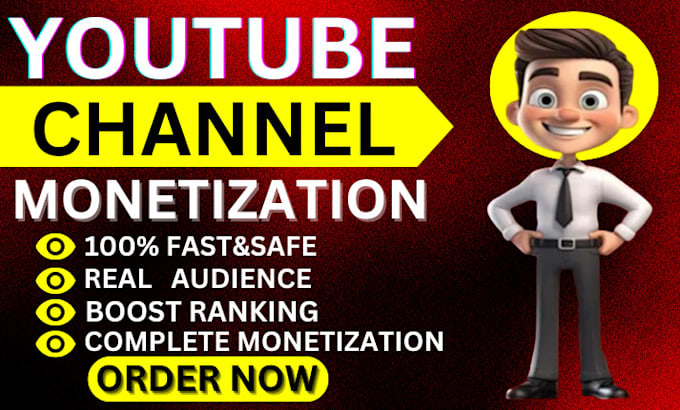 Gig Preview - Do complete youtube channel monetization organically