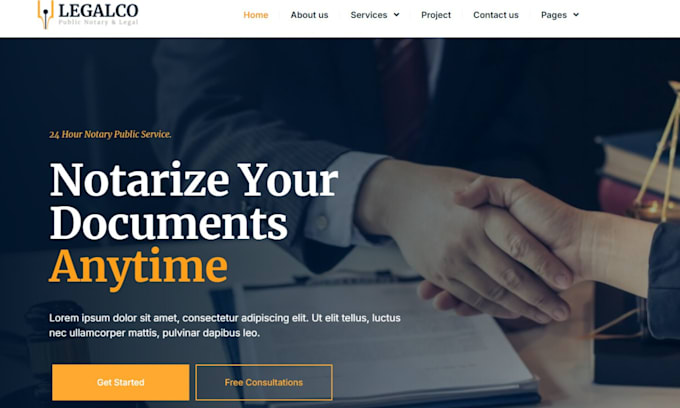 Gig Preview - Do attorney, lawyer, legal, law firm, services notary business wordpress website