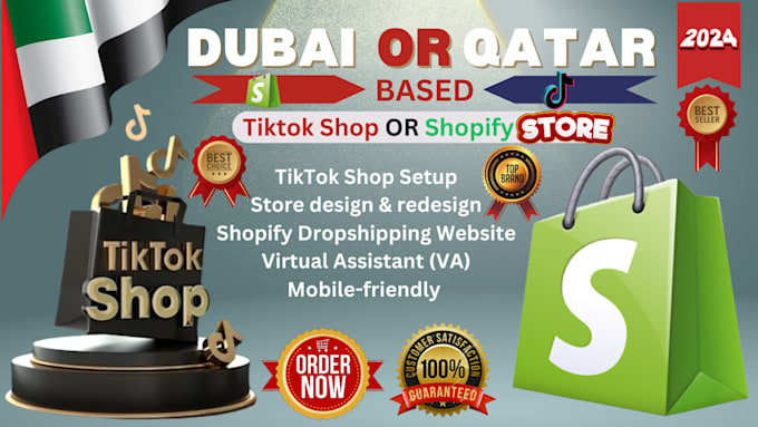 Gig Preview - Build dubai base tiktok shop, dubai shopify dropshipping website, tiktok shop VA