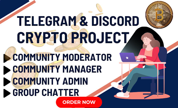 Gig Preview - Be your telegram discord community manager admin for all crypto projects