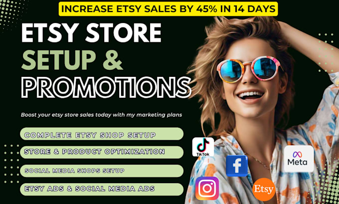 Gig Preview - Setup etsy shop, do etsy promotion to boost esty sales by 45 percent in 14days