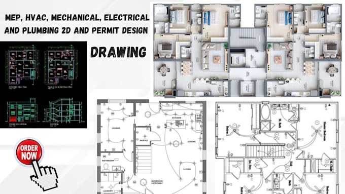 Gig Preview - Draw mep hvac mechanical electrical and plumbing 2d and permit design