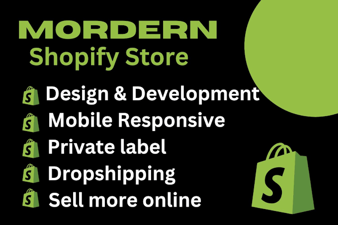 Gig Preview - Build shopify website shopify dropshipping store