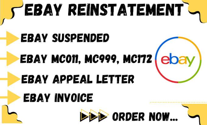 Gig Preview - Reinstate suspended or restricted ebay account ebay mc011 ebay mc999 ebay mc172