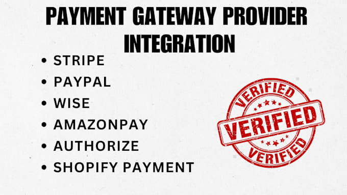 Gig Preview - Create paypal stripe or any payment gateway integration in shopify and wordpress