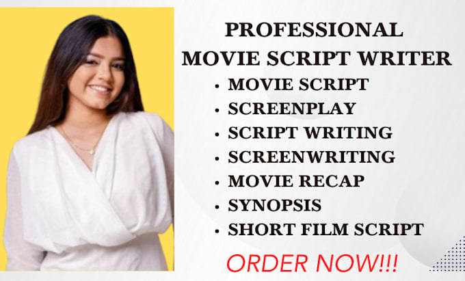 Gig Preview - Write movie script, screenplay, screenwriting, script writing, film script