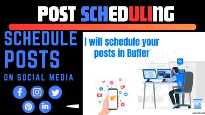 Gig Preview - Manage design and schedule your instagram twitter and facebook posts via buffer