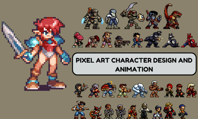 Gig Preview - Do pixel art animation sprite sheet, pixel art character, rpg, pixel game art