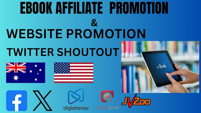 Gig Preview - Do ebook affiliate promotion and website promotion twitter shoutout