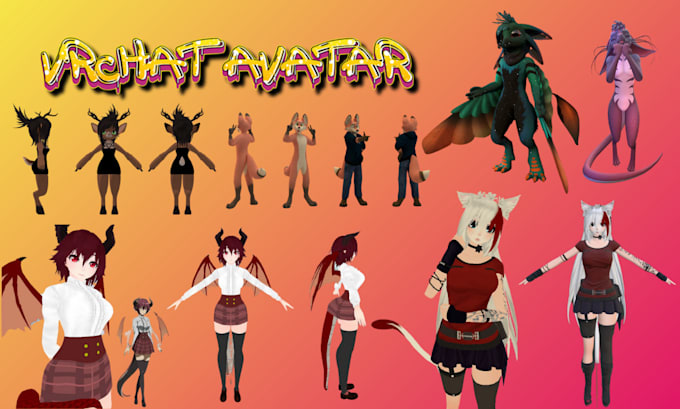 Gig Preview - Model furry vrchat avatar furry vrchat oc vrc character for vrchat game vtuber