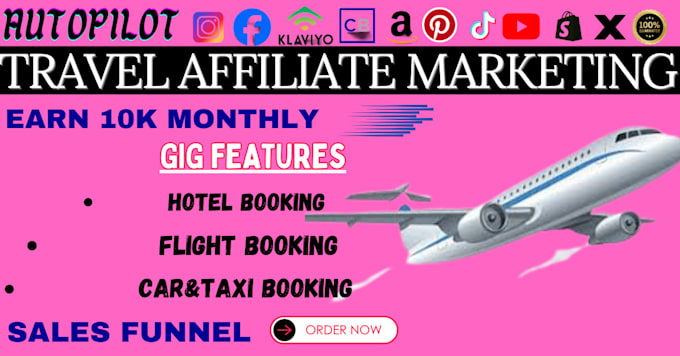 Gig Preview - Setup an autopilot travel affiliate website for passive income