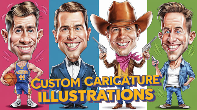 Gig Preview - Draw a custom caricature portrait from your photo in 24 hours