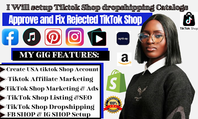 Gig Preview - Fix,setup,manage tik tok shop,tiktok dropshipping,tiktok shop ads tiktok manager