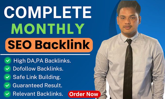 Gig Preview - Provide a complete monthly website backlink service for rank