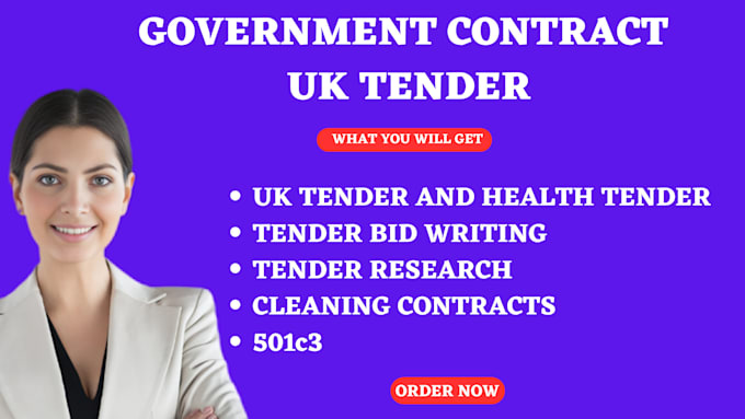 Gig Preview - Win, healthcare and uk tender, bid writing proposal, cleaning tender