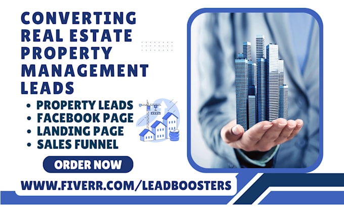 Gig Preview - Generate real estate leads property management real estate agent landing page