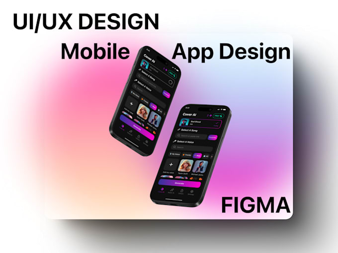 Gig Preview - Design mobile app UI UX using figma