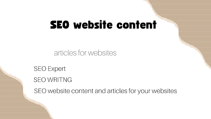 Gig Preview - Write SEO website content and articles for your websites