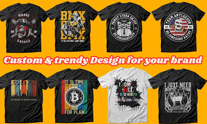 Gig Preview - Create custom and trendy t shirt designs for your brand