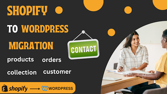 Gig Preview - Migrate wordpress to shopify wix to wordpress