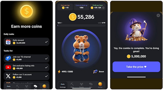 Gig Preview - Telegram game bot hamster kombat telegram mini app, tapswap game and launch ton