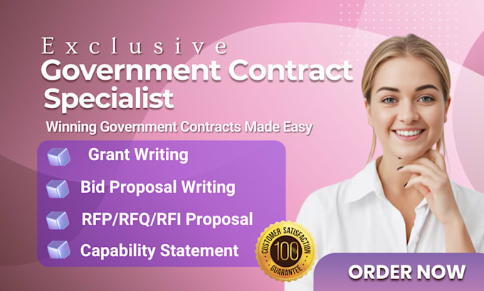 Gig Preview - Prepare bid proposal and win government contracts for rfp, rfq, rfi and grants