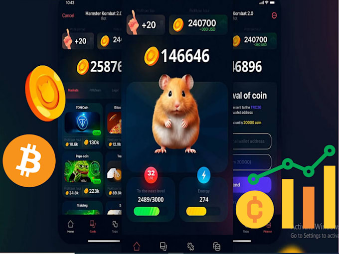 Gig Preview - Do telegram game, tapswap game, x empire tap game, hamster kombat, tap2earn game