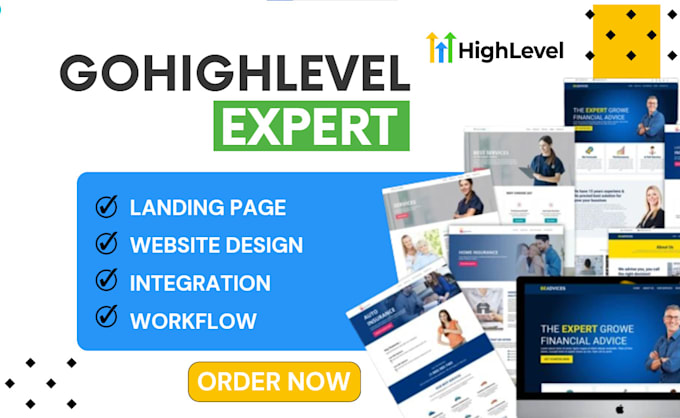 Gig Preview - Gohighlevel landing page funnel website design and go high level workflow expert