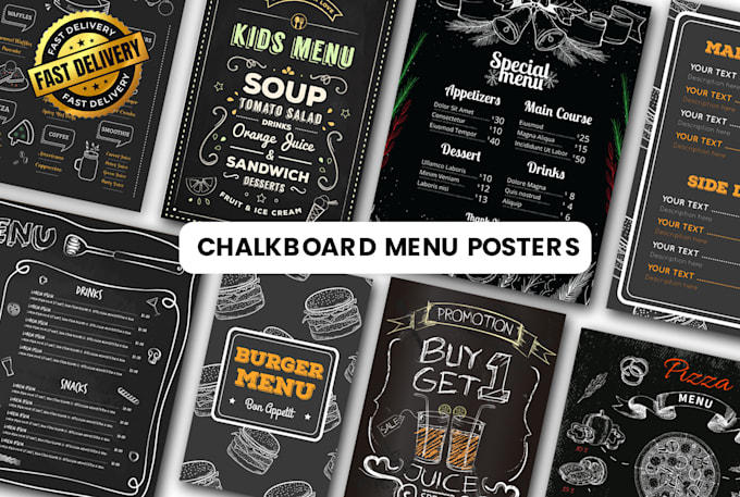 Bestseller - design unique chalkboard menus in 8 hrs