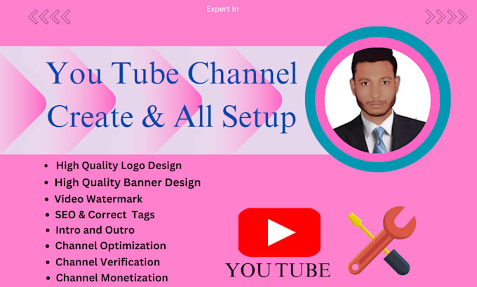 Gig Preview - Create you tube channel with logo banner and seo