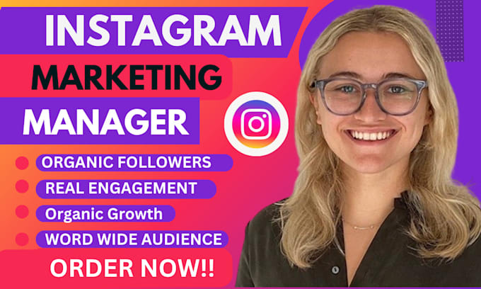 Gig Preview - Be your expert instagram manager and marketer for stunning growth