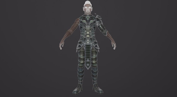 Gig Preview - Retopology 3d game character,wireframe,uv mapping,high details,unity model,rig3d