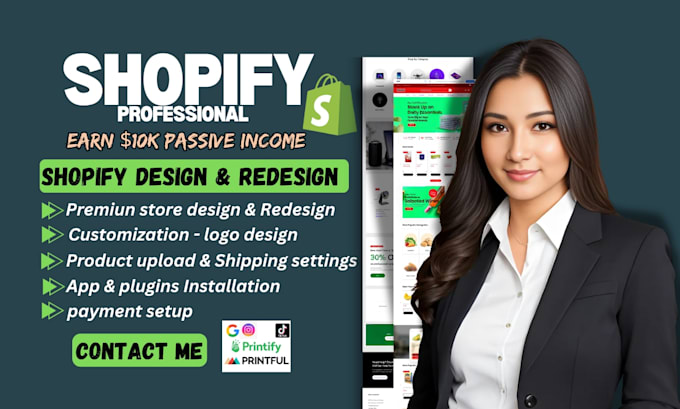 Gig Preview - Build shopify store design redesign, shopify website, shopify dropshipping store