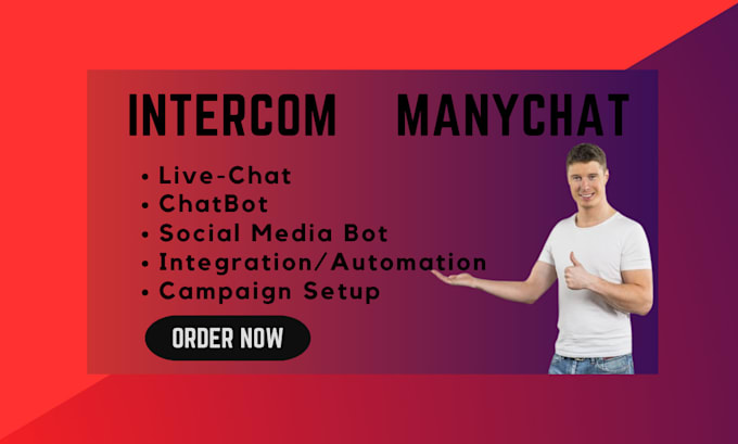 Gig Preview - Setup intercom chatbot product tour tidio ai live chat manychat botpress