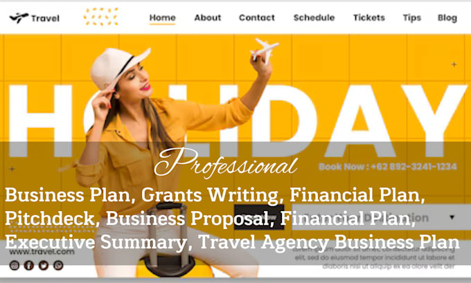 Gig Preview - Commercial travel agency business plan hotel booking  startup business plan