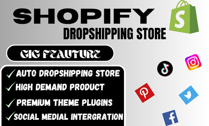 Gig Preview - Create your automated shopify dropshipping store website