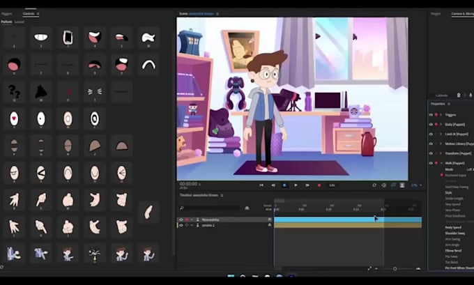 Gig Preview - Rig and animate 2d puppet character, adobe character animator, 2d moho animation