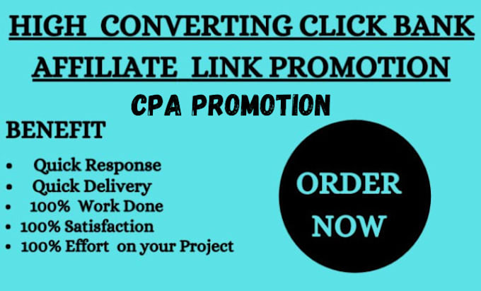 Gig Preview - Promote clickbank affiliate link, mlm, referral link promotion, cpa marketing