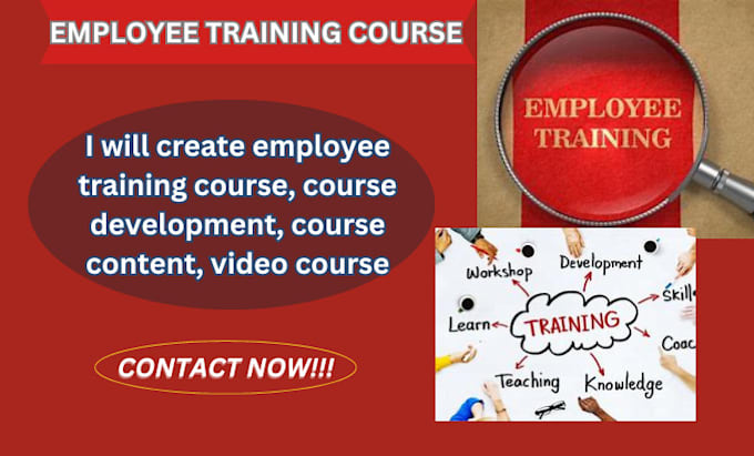 Gig Preview - Create employee training course, course development, course content, video cours