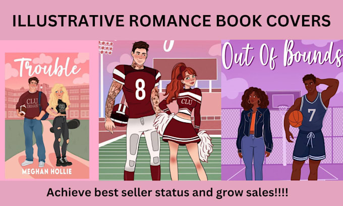 Gig Preview - Illustrate romance book cover, paperback, ebook front cover, romance cover