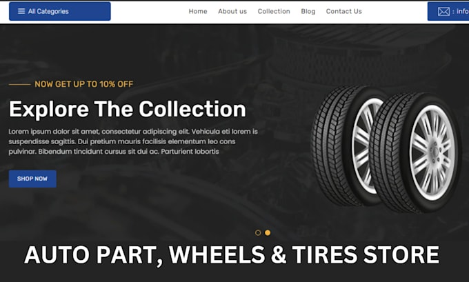 Gig Preview - Build profitable wheels shopify store tires tyres website auto part website