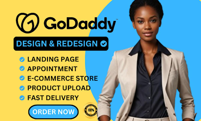 Gig Preview - Godaddy website design godaddy website redesign godaddy website