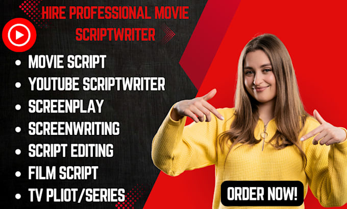 Gig Preview - Be your screenwriter for movie scripts film movie  script and screenplays