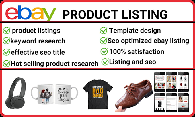 Gig Preview - Do ebay product listing, ebay listing, ebay lister, ebay product upload